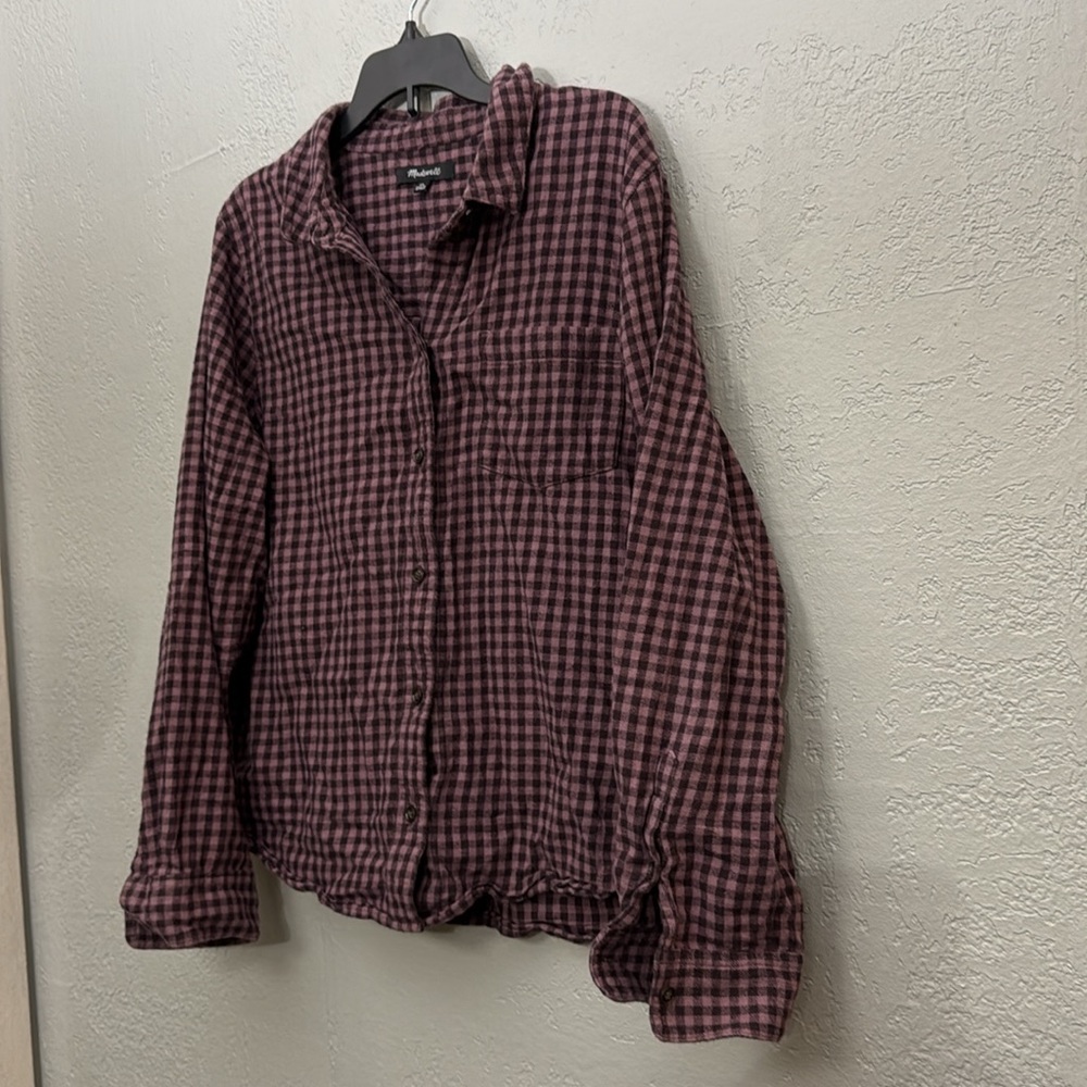 MADEWELL Shrunken Button-Up Shirt in Gingham size XL - Picture 4 of 10
